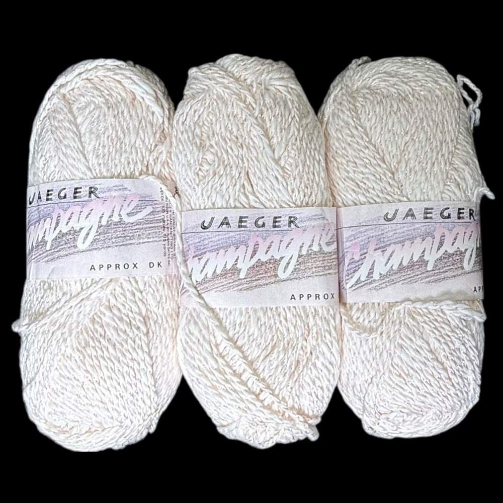 JAEGER Champagne Pink wth Sparkle‎ DK Yarn 50g SHADE 944: Lot Of 3